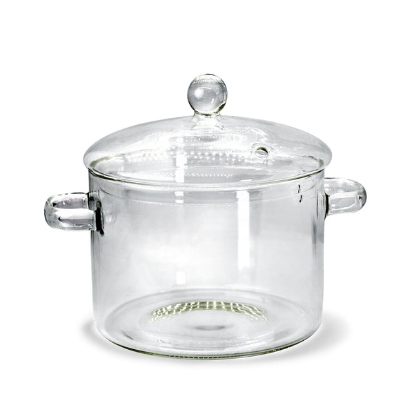 Glass Cooking Pot with Lid - 2L(68oz) Heat Resistant Borosilicate Glas -  Le'raze by G&L Decor Inc