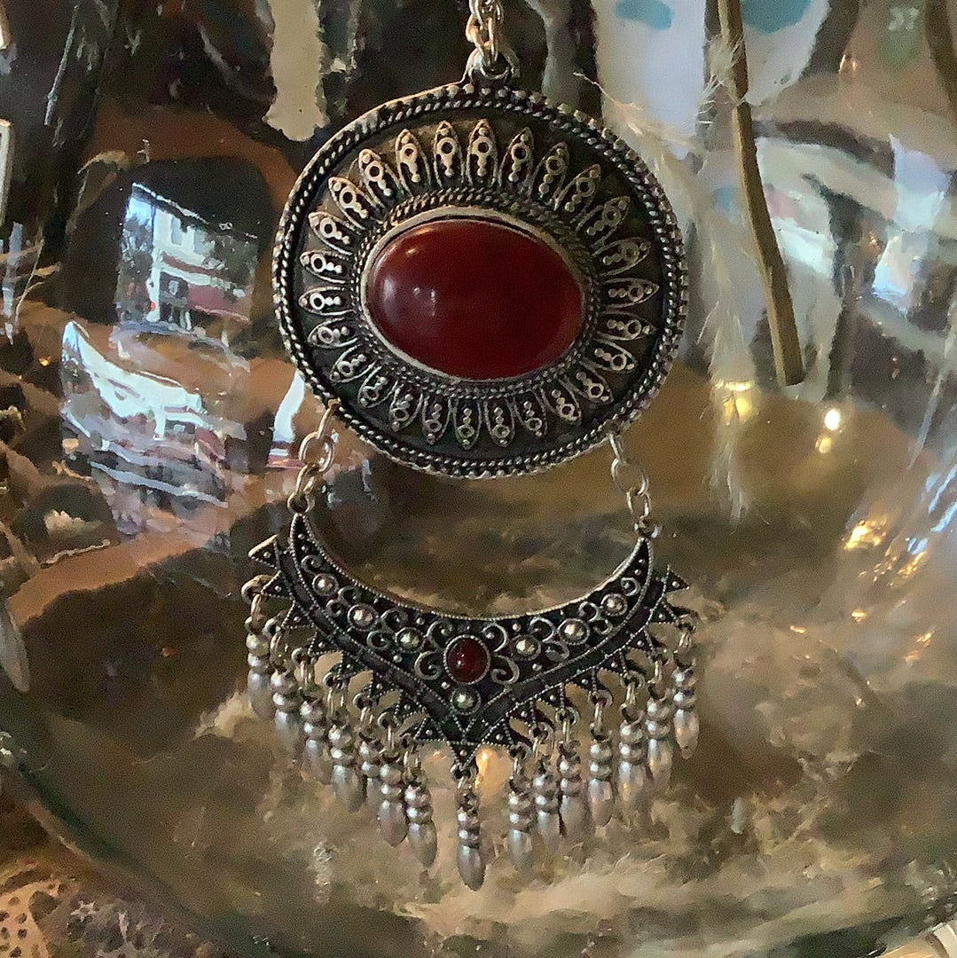 Necklace with red stone